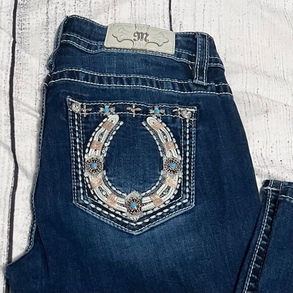 Miss Me Shining Horseshoe Bootcut Jeans Size 29X34 - Picture 3 of 10